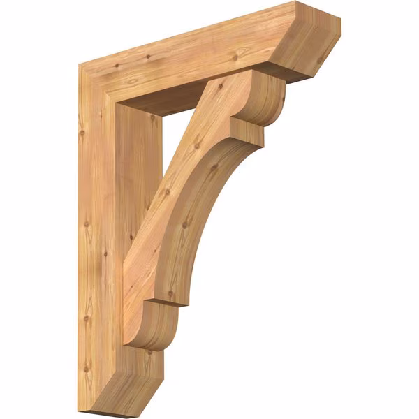 Olympic Slat Smooth Bracket w/ Offset Brace, Western Red Cedar, 7 1/2